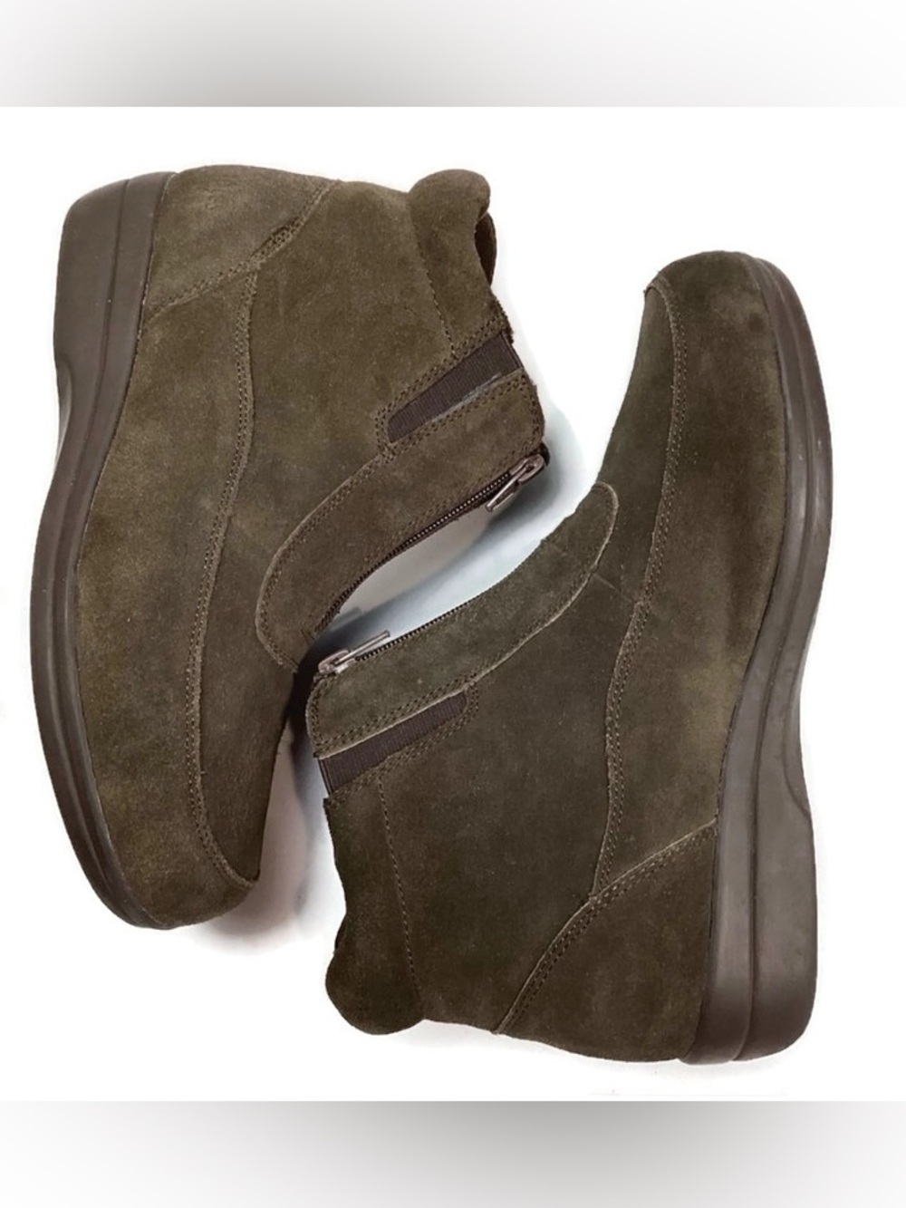Brown Suede Leather Totes Winter Boots Booties